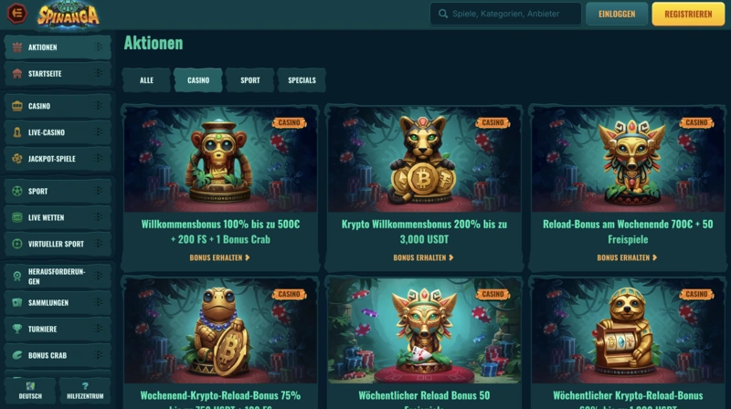 Spinanga Bonuses
